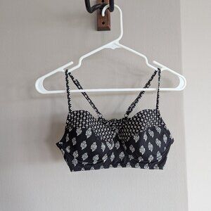 Madewell bikini top, black and white, Size 34C